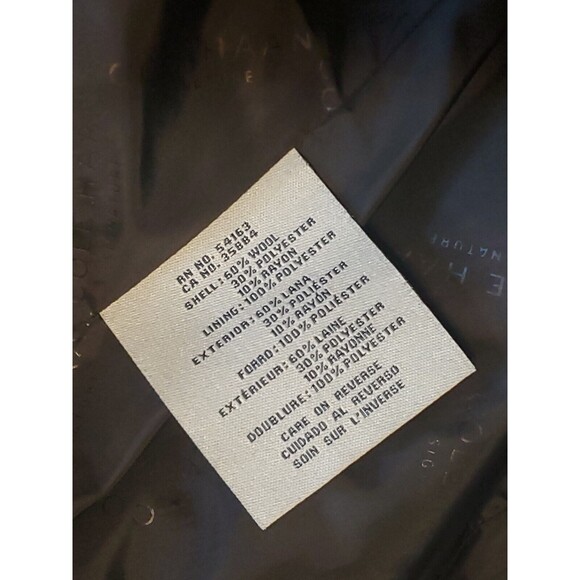 Cole Haan Signature Sz 12 Winter Coat Wool Blend Zipped Lined Pockets Black - Picture 6 of 8